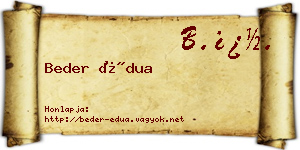 Beder Édua névjegykártya